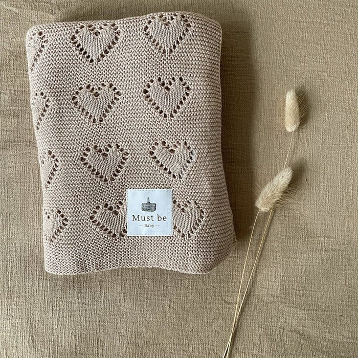Cotton Knit Heart Blanket by Must Be Baby at $48.99! Shop now at Nestled by Snuggle Bugz for Nursery & Décor.