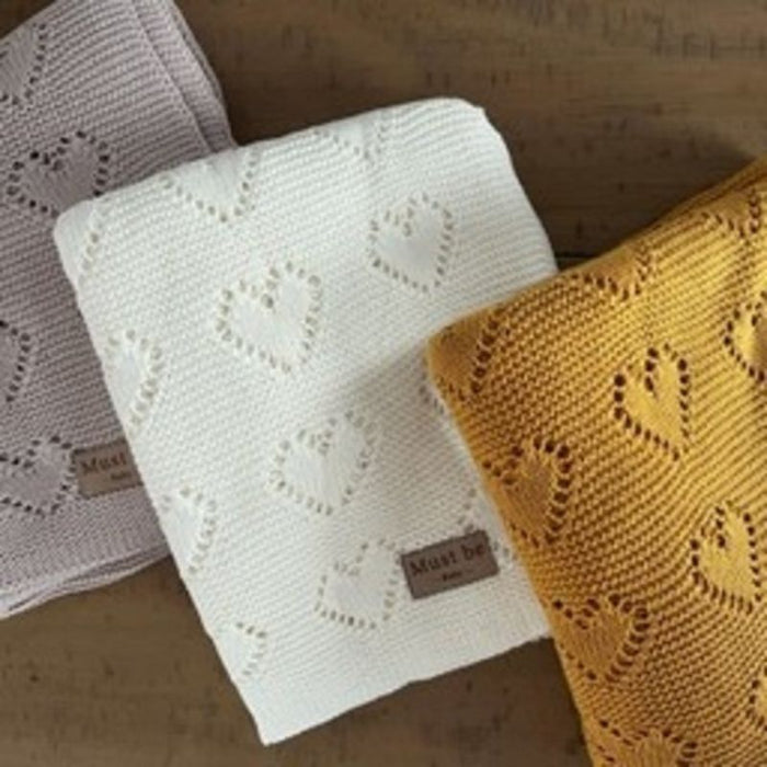 Cotton Knit Heart Blanket by Must Be Baby at $48.99! Shop now at Nestled by Snuggle Bugz for Nursery & Décor.