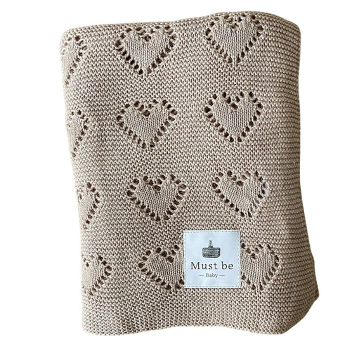 Cotton Knit Heart Blanket by Must Be Baby at $48.99! Shop now at Nestled by Snuggle Bugz for Nursery & Décor.