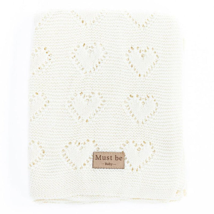 Cotton Knit Heart Blanket by Must Be Baby at $48.99! Shop now at Nestled by Snuggle Bugz for Nursery & Décor.