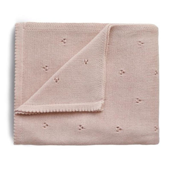 Knitted Pointelle Baby Blanket by Mushie at $60.99! Shop now at Nestled by Snuggle Bugz for Nursery & Décor.