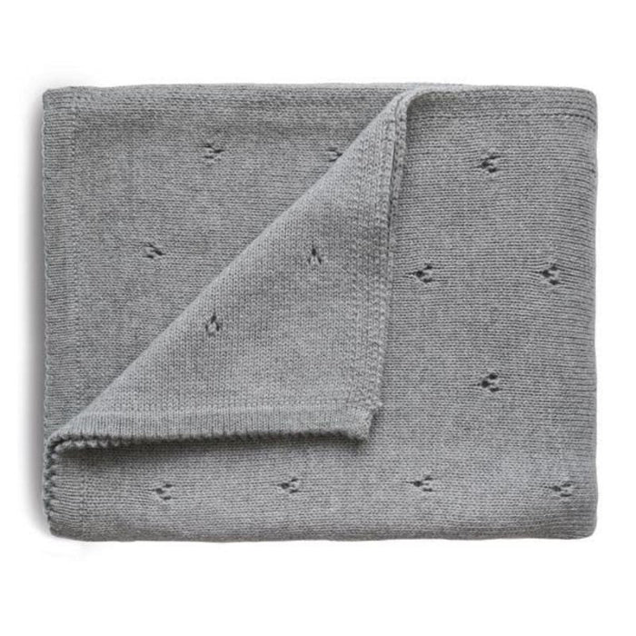 Knitted Pointelle Baby Blanket by Mushie at $60.99! Shop now at Nestled by Snuggle Bugz for Nursery & Décor.