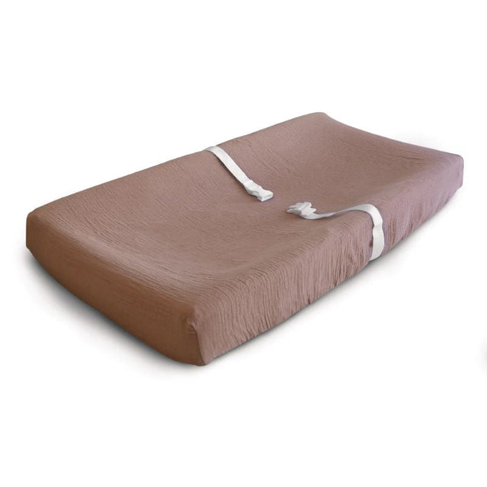 Extra Soft Muslin Changing Pad Cover by Mushie at $32.99! Shop now at Nestled by Snuggle Bugz for Nursery & Décor.
