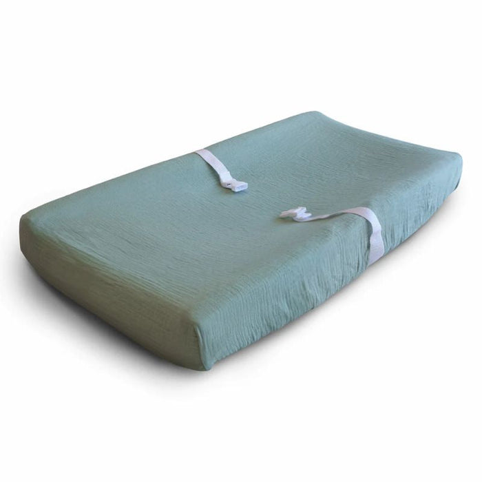 Extra Soft Muslin Changing Pad Cover by Mushie at $32.99! Shop now at Nestled by Snuggle Bugz for Nursery & Décor.