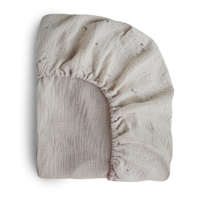 Extra Soft Muslin Crib Sheet by Mushie at $33.99! Shop now at Nestled by Snuggle Bugz for Nursery & Décor.
