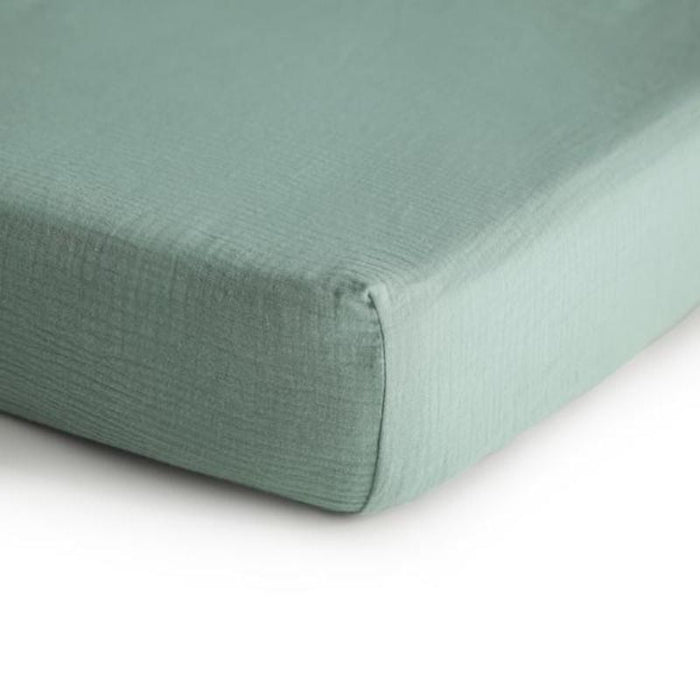 Extra Soft Muslin Crib Sheet by Mushie at $33.99! Shop now at Nestled by Snuggle Bugz for Nursery & Décor.