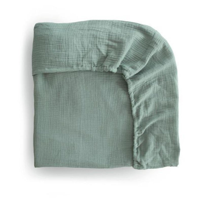 Extra Soft Muslin Crib Sheet by Mushie at $33.99! Shop now at Nestled by Snuggle Bugz for Nursery & Décor.