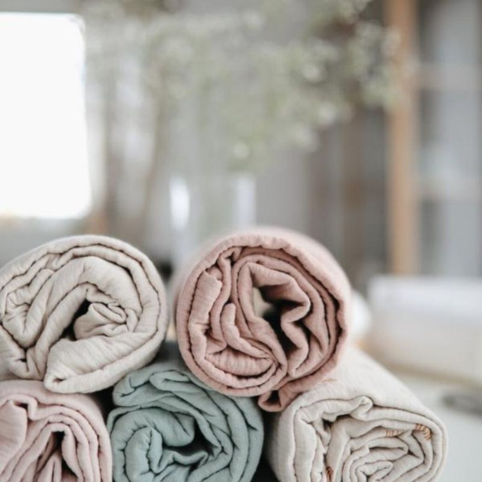 Extra Soft Muslin Crib Sheet by Mushie at $33.99! Shop now at Nestled by Snuggle Bugz for Nursery & Décor.