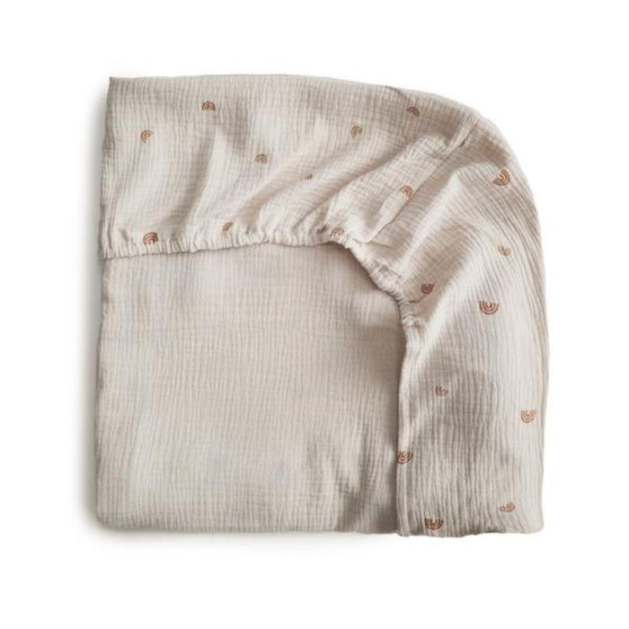 Extra Soft Muslin Crib Sheet by Mushie at $33.99! Shop now at Nestled by Snuggle Bugz for Nursery & Décor.
