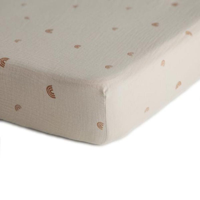 Extra Soft Muslin Crib Sheet by Mushie at $33.99! Shop now at Nestled by Snuggle Bugz for Nursery & Décor.