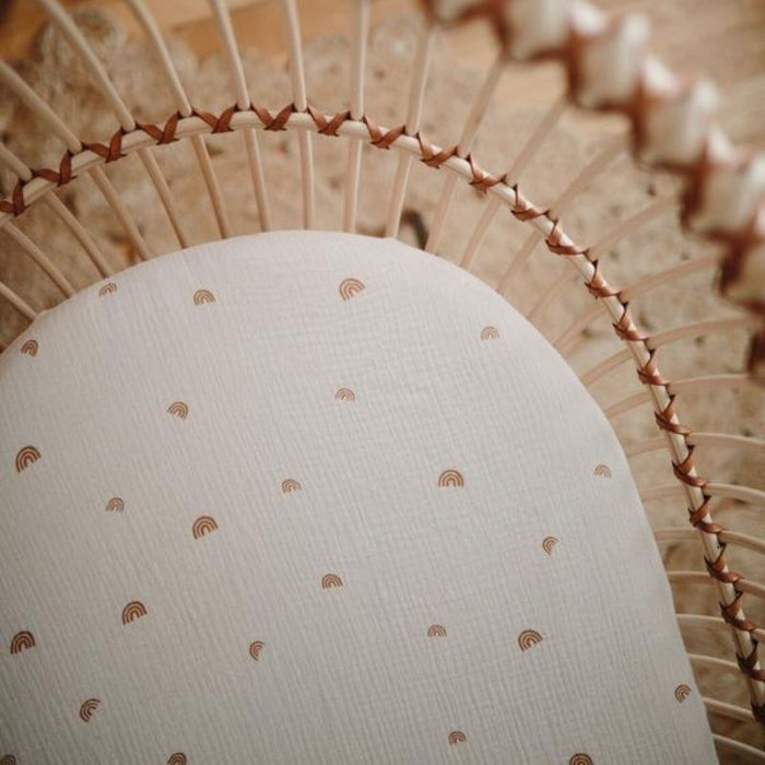 Extra Soft Muslin Crib Sheet by Mushie at $33.99! Shop now at Nestled by Snuggle Bugz for Nursery & Décor.