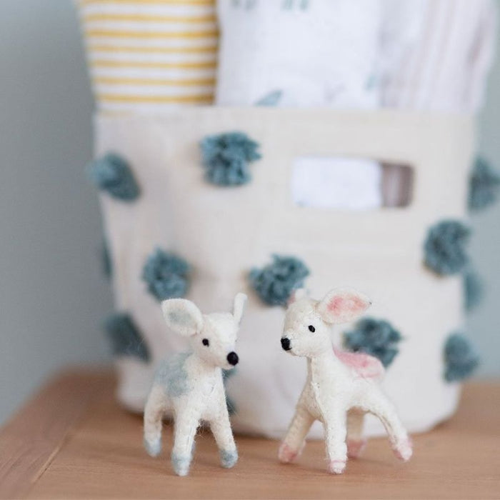 Pom Pom Basket - Mini by Pehr Designs at $29.99! Shop now at Nestled by Snuggle Bugz for Nursery & Décor.