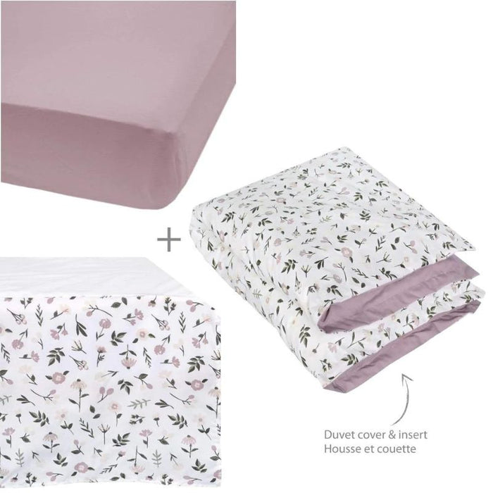 4-Piece Cotton Crib Set by Perlimpinpin at $179.99! Shop now at Nestled by Snuggle Bugz for Nursery & Décor.