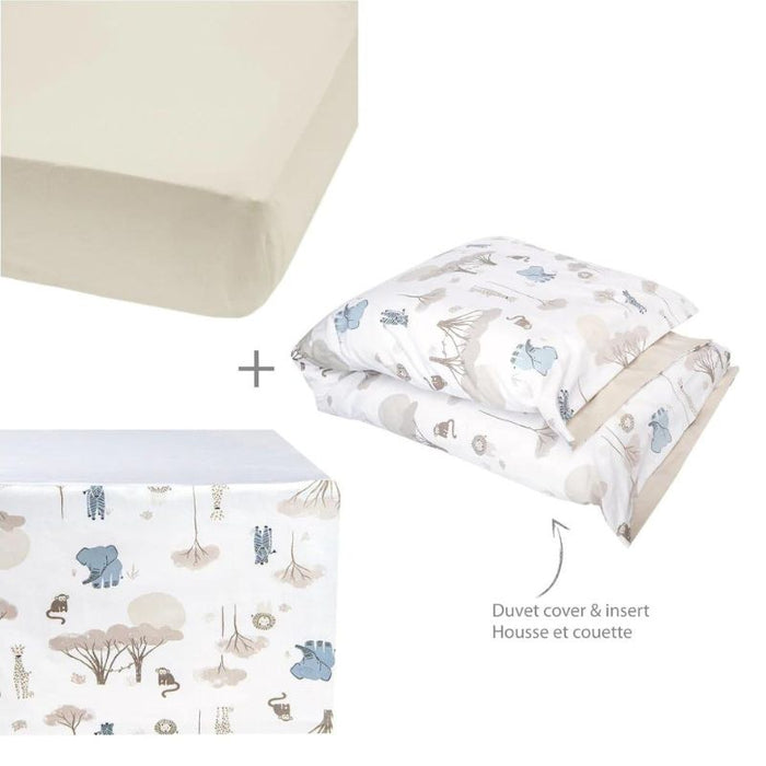 4-Piece Cotton Crib Set by Perlimpinpin at $179.99! Shop now at Nestled by Snuggle Bugz for Nursery & Décor.