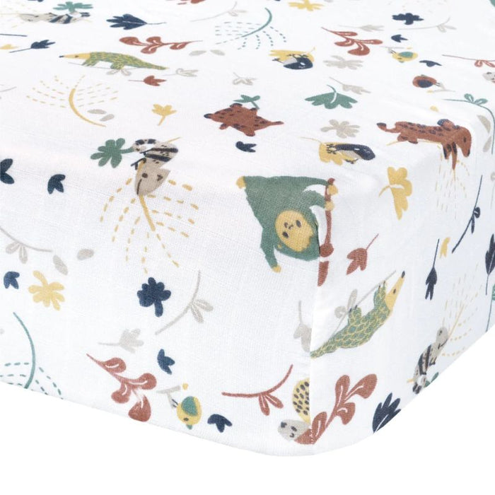 Cotton Muslin Fitted Sheet by Perlimpinpin at $31.99! Shop now at Nestled by Snuggle Bugz for Nursery & Décor.