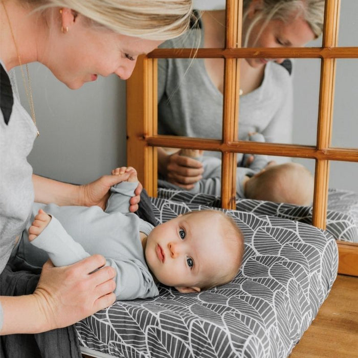 Cotton Muslin Changing Pad Cover by Perlimpinpin at $21.99! Shop now at Nestled by Snuggle Bugz for Nursery & Décor.