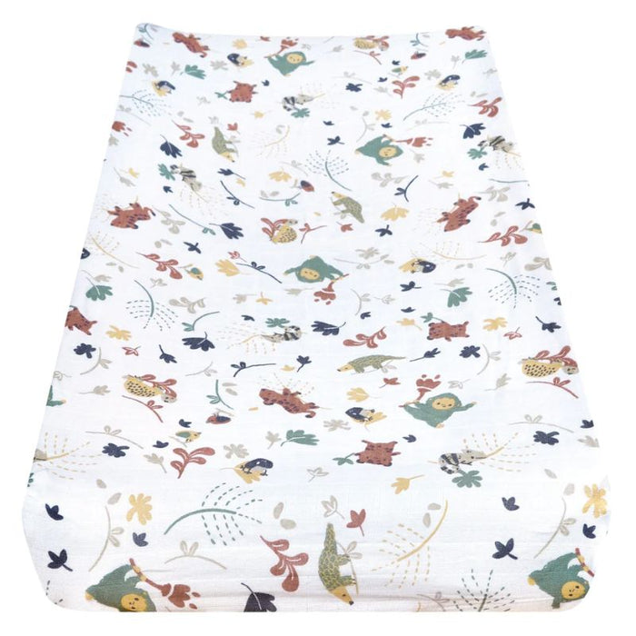 Cotton Muslin Changing Pad Cover by Perlimpinpin at $21.99! Shop now at Nestled by Snuggle Bugz for Nursery & Décor.
