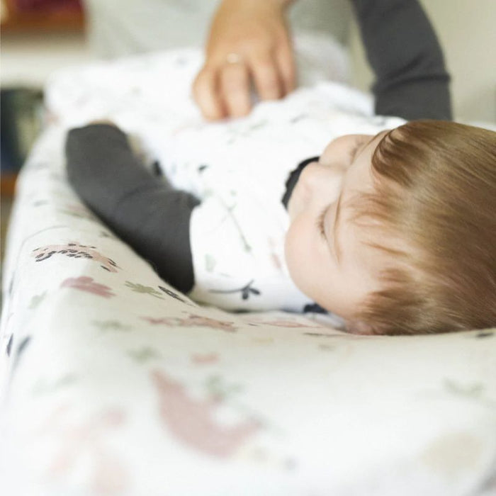 Cotton Muslin Changing Pad Cover by Perlimpinpin at $21.99! Shop now at Nestled by Snuggle Bugz for Nursery & Décor.