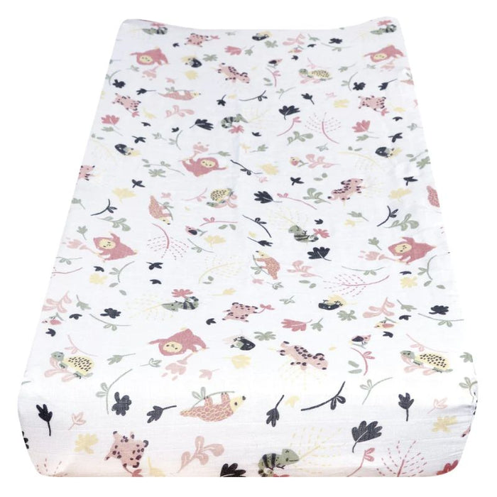 Cotton Muslin Changing Pad Cover by Perlimpinpin at $21.99! Shop now at Nestled by Snuggle Bugz for Nursery & Décor.
