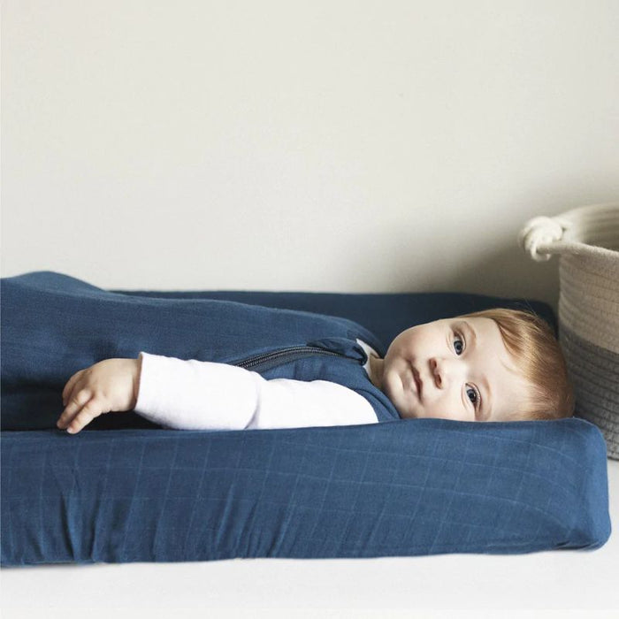 Cotton Muslin Changing Pad Cover by Perlimpinpin at $21.99! Shop now at Nestled by Snuggle Bugz for Nursery & Décor.