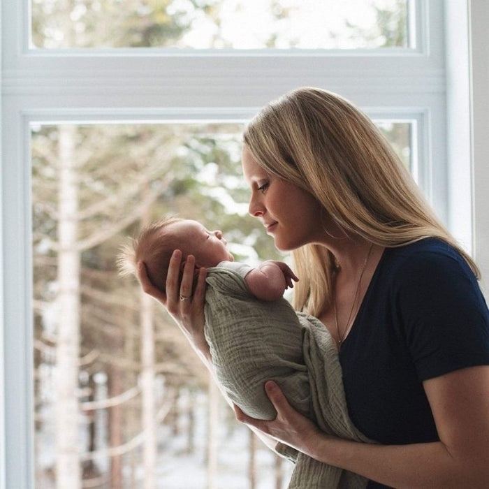 Organic Muslin Swaddle by Perlimpinpin at $10.39! Shop now at Nestled by Snuggle Bugz for Nursery & Decor.
