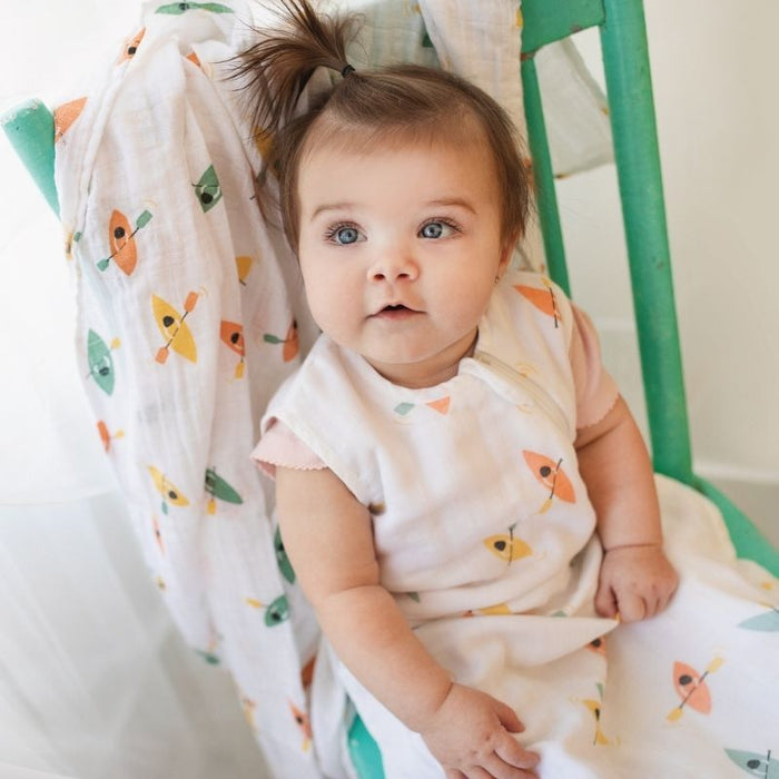 Organic Muslin Swaddle by Perlimpinpin at $10.39! Shop now at Nestled by Snuggle Bugz for Nursery & Decor.