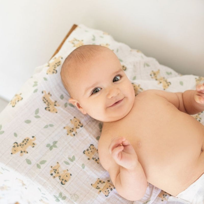 Organic Muslin Swaddle by Perlimpinpin at $10.39! Shop now at Nestled by Snuggle Bugz for Nursery & Decor.