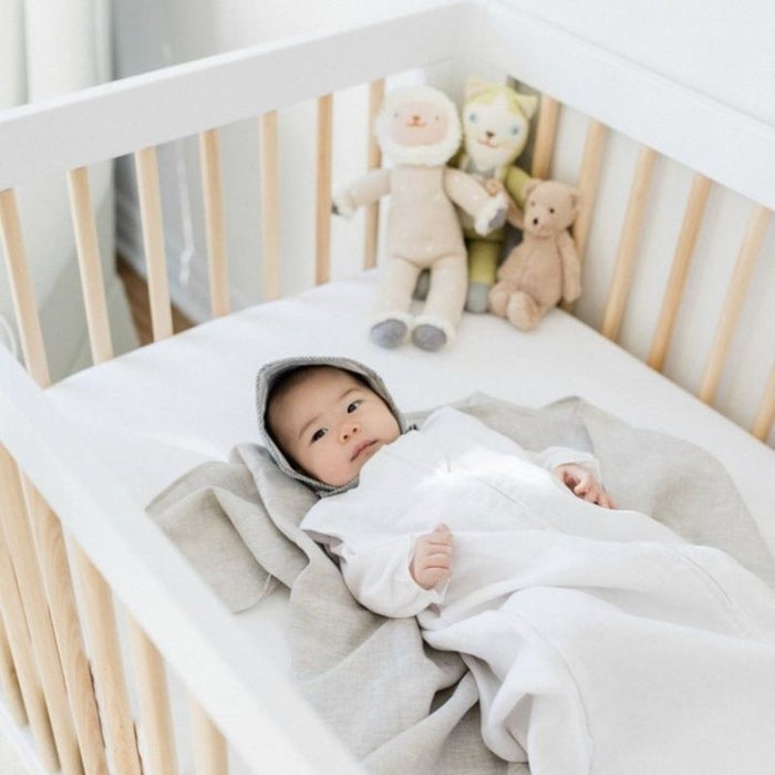 Linen Crib Sheets by Potter & Pehar at $59.99! Shop now at Nestled by Snuggle Bugz for Nursery & Décor.