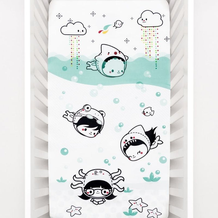 Crib Sheet - Dive In (Satin) by Rookie Humans at $50.99! Shop now at Nestled by Snuggle Bugz for Nursery & Décor.