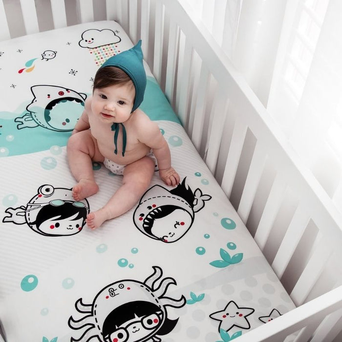 Crib Sheet - Dive In (Satin) by Rookie Humans at $50.99! Shop now at Nestled by Snuggle Bugz for Nursery & Décor.