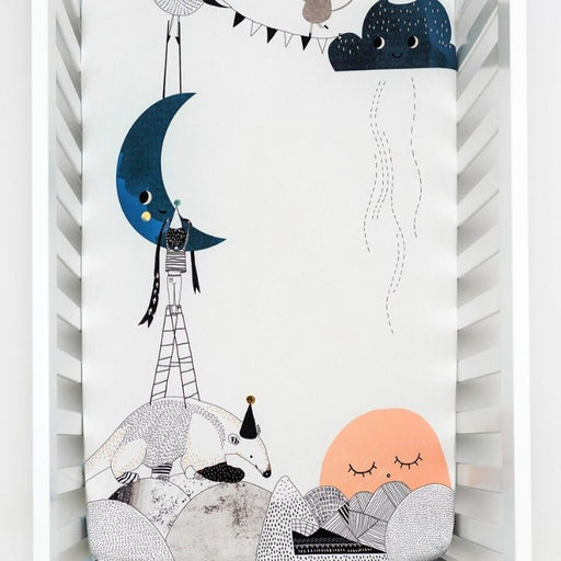 Crib Sheet - Moon's Birthday (Satin) by Rookie Humans at $41.99! Shop now at Nestled by Snuggle Bugz for Nursery & Décor.