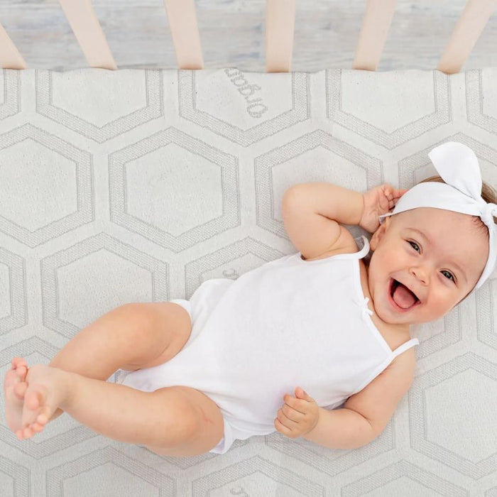 Oops- Simmons Mattress Protector Organic Plus by Sealy at $34.99! Shop now at Nestled by Snuggle Bugz for Nursery & Décor.